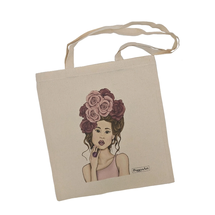 Tote Bag - Meisje met rozen