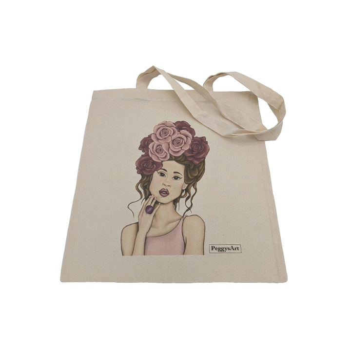 Tote Bag - Meisje met rozen